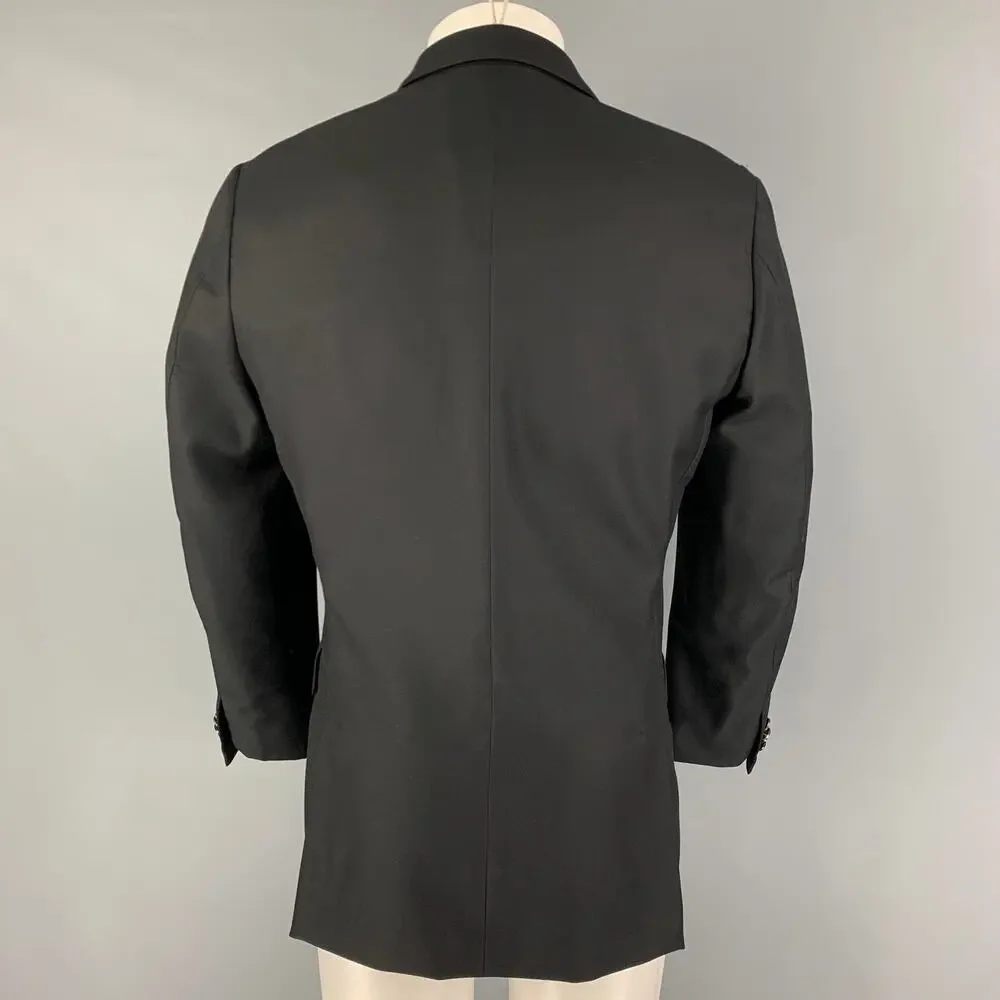 PAUL SMITH Size 40 Black Wool Silk Notch Lapel Sport Coat